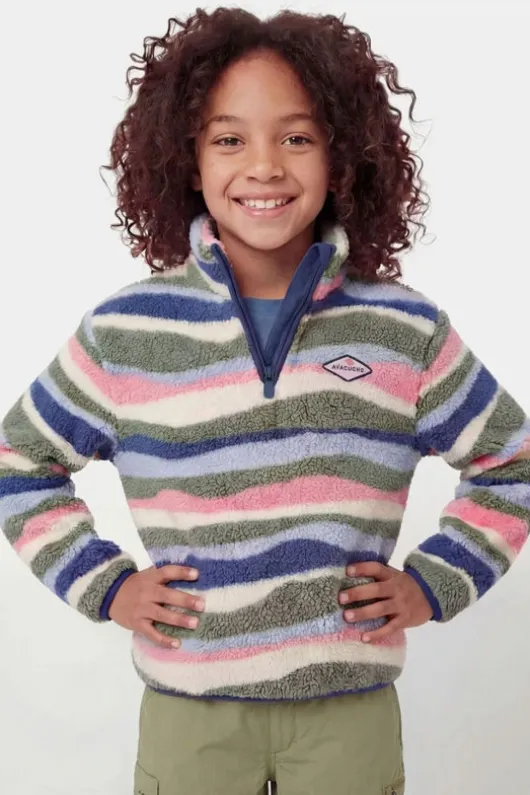 Ayacucho Kids Zilan Printed Wave Quarter Zip Fleece