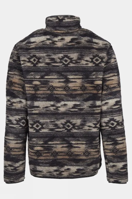 Ayacucho Mens Chalten Printed Snap Button Half Zip Fleece