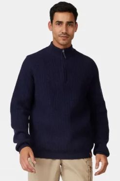 Ayacucho Mens Skagen Quarter Zip Rib Pullover