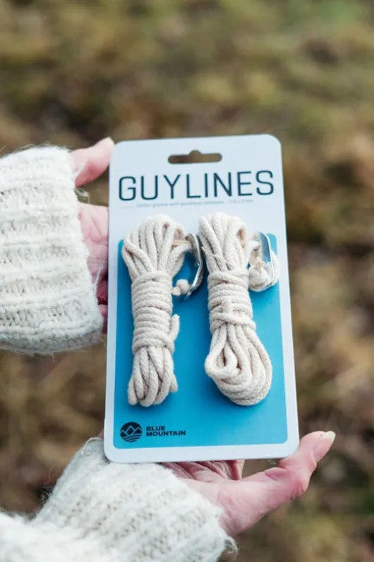 Blue Mountain Cotton Guylines With Aluminium Tensioner - 3mm x 3m (Set of 2)