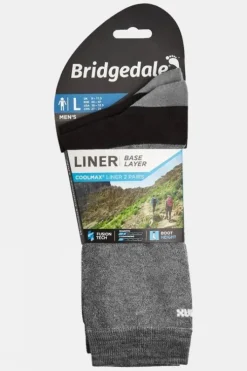 Bridgedale Mens Baselayer Coolmax Liner Socks (Twin Pack)
