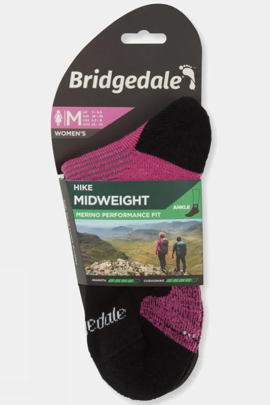 Bridgedale Womens Midweight Merino Performance Ankle Socks