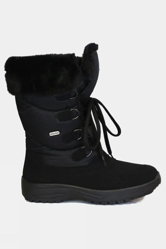 Calzat Womens Fur Trim Traction Snow Boots