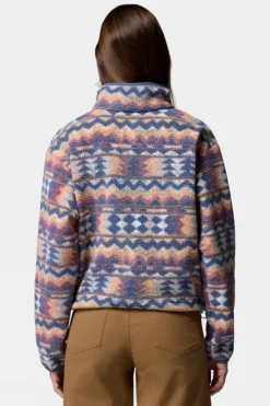 Columbia Womens Helvetia II Cropped Sherpa Half Snap Printed Fleece
