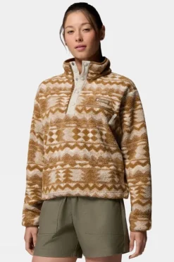 Columbia Womens Helvetia II Cropped Sherpa Half Snap Printed Fleece