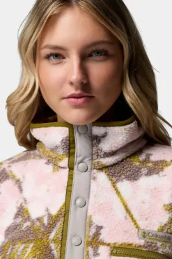 Columbia Womens Helvetia II Cropped Sherpa Half Snap Printed Fleece