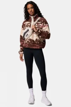 Columbia Womens Helvetia II Cropped Sherpa Half Snap Printed Fleece
