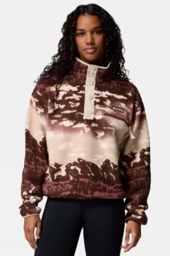 Columbia Womens Helvetia II Cropped Sherpa Half Snap Printed Fleece
