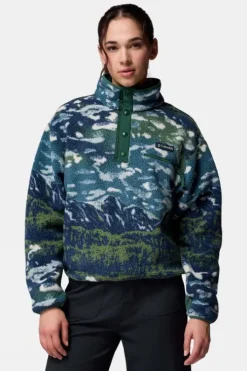 Columbia Womens Helvetia II Cropped Sherpa Half Snap Printed Fleece