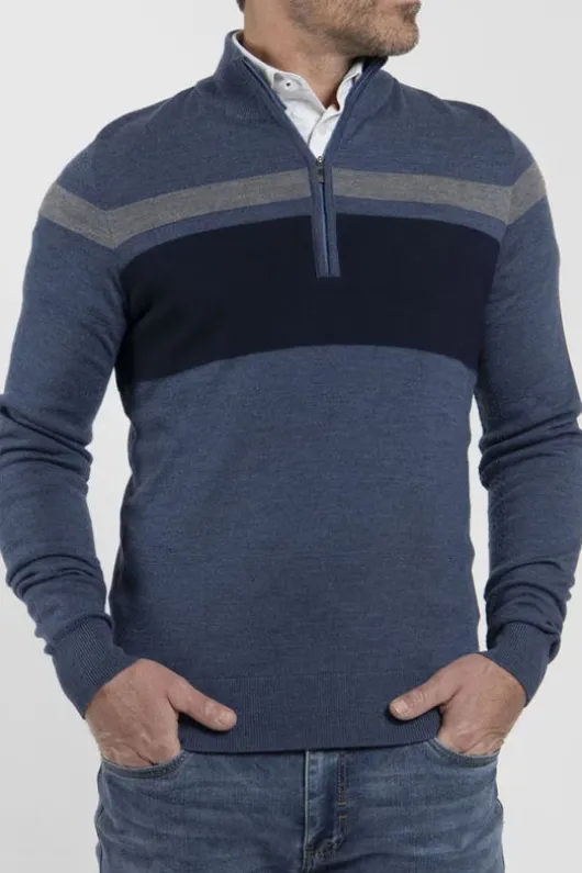 Kjus Mens Stripe Half Zip Jumper