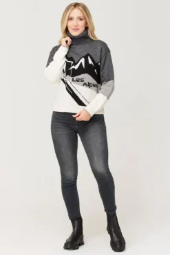 Krimson Klover Womens Les Alpes Turtleneck Knitted Sweater