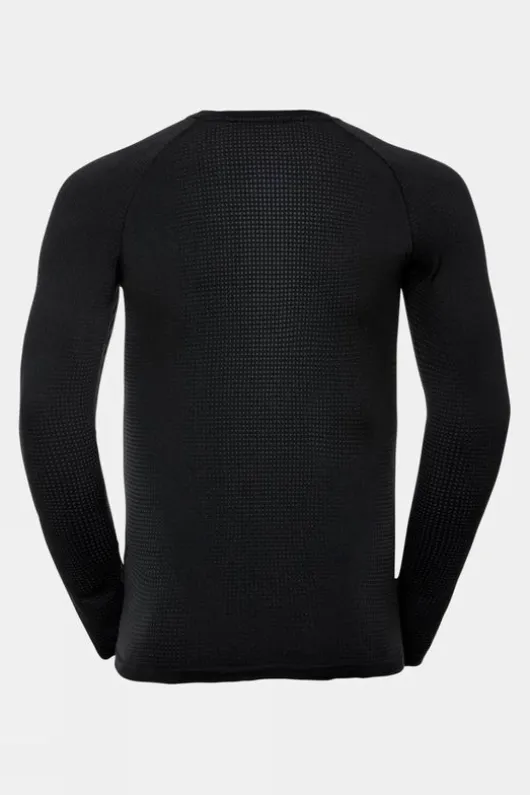 Odlo Mens Performance Warm Eco Long Sleeve Base Layer Top