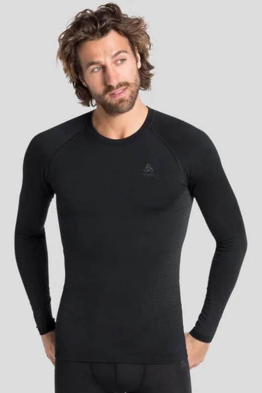 Odlo Mens Performance Warm Eco Long Sleeve Base Layer Top