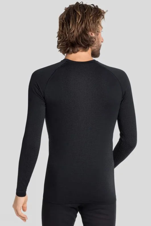 Odlo Mens Performance Warm Eco Long Sleeve Base Layer Top