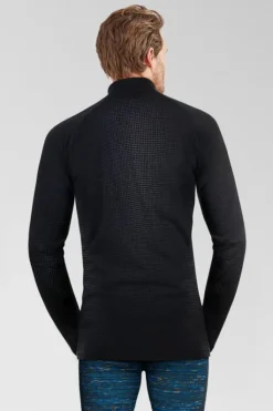 Odlo Mens Performance Warm Eco Long Sleeve Zip Neck Base Layer Top