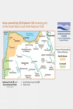 Ordnance Survey Active Explorer Map 126 Clovelly and Hartland