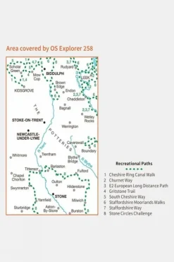 Ordnance Survey Explorer Map 258 Stoke-on-Trent and Newcastle-under-Lyme