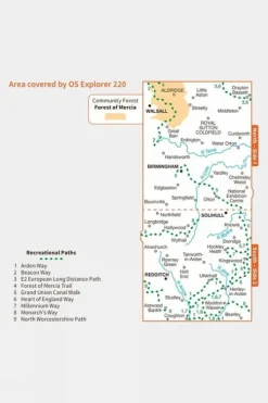 Ordnance Survey Explorer Map 220 Birmingham