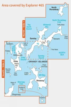 Ordnance Survey Explorer Map 465 Orkney - Sanday, Eday, North Ronaldsay and Stronsay