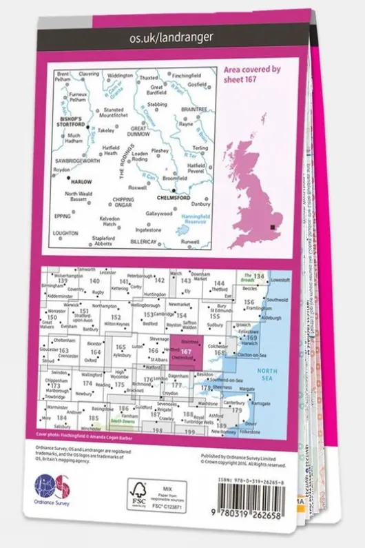 Ordnance Survey Landranger Map 167 Chelmsford