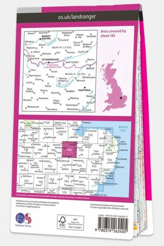 Ordnance Survey Landranger Map 142 Peterborough