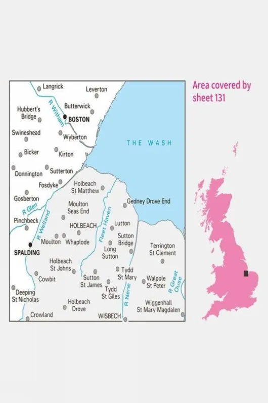 Ordnance Survey Landranger Map 131 Boston and Spalding