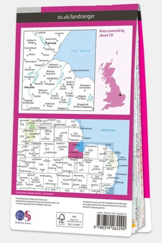 Ordnance Survey Landranger Map 131 Boston and Spalding