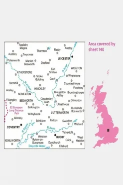 Ordnance Survey Landranger Map 140 Leicester, Coventry and Rugby