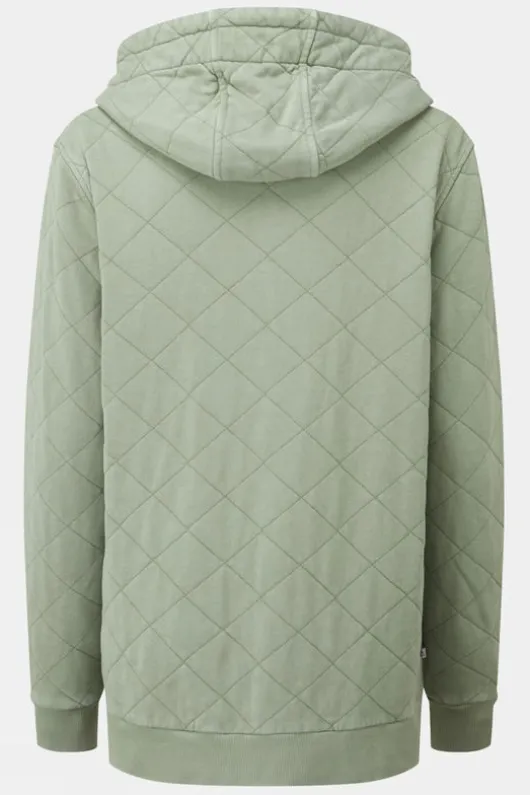 Passenger Womens Clementine Recycled Quilted Popper Up Hoodie