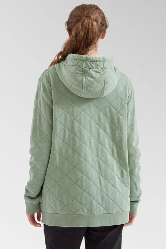 Passenger Womens Clementine Recycled Quilted Popper Up Hoodie