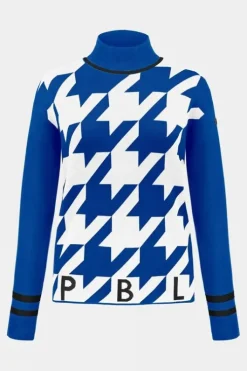 Poivre Blanc Womens Rose Roll Neck Knit Sweater
