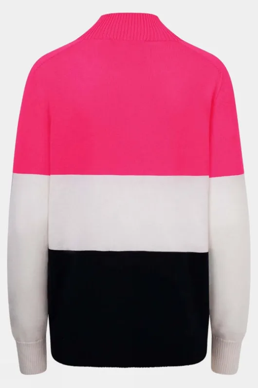 Snow Finel Womens Merino Three Colourblock Half Zip Fleece Top