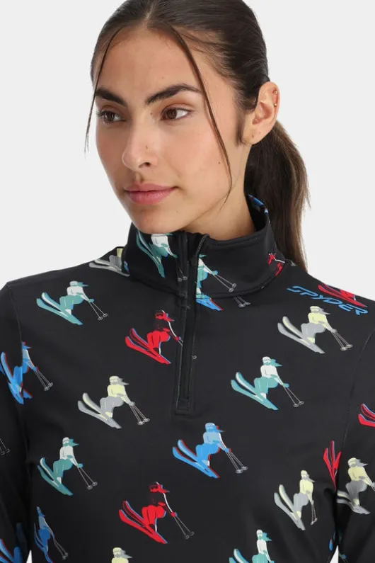 Spyder Womens Vivid Zip Neck Top