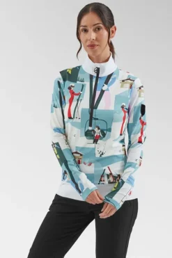 Toni Sailer Sports Womens Wieka Print Half Zip Top