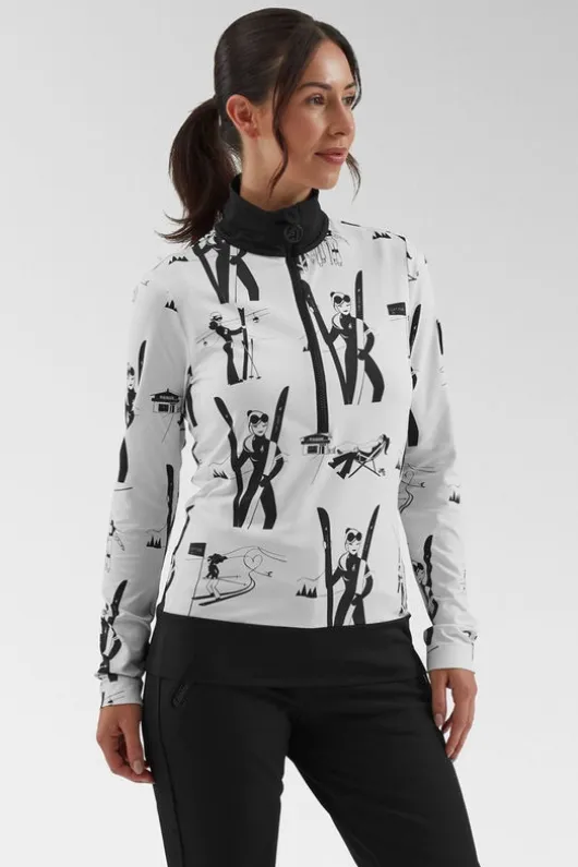 Toni Sailer Sports Womens Wieka Print Half Zip Top